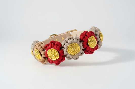 Limited Edition Halsband „Blümchen" mit goldenen Rosen