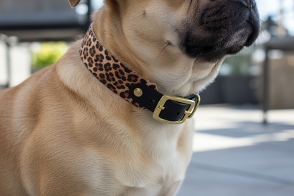 Limited Edition Halsband "Fellnase" im Leoprint